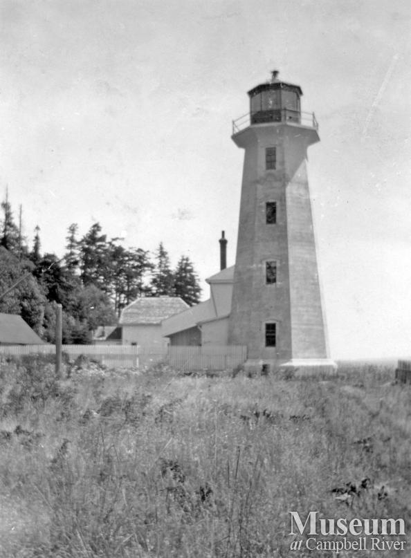 View of lighthouse at Cape Mudge, 1920s