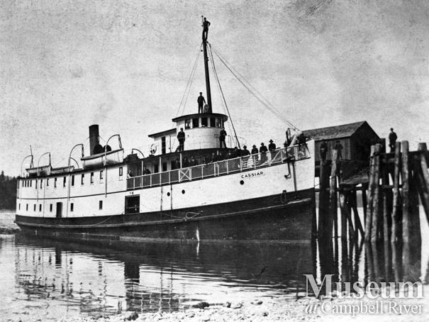 Union Steamship the S.S. Cassiar at wharf at Heriot Bay, Quadra Island	