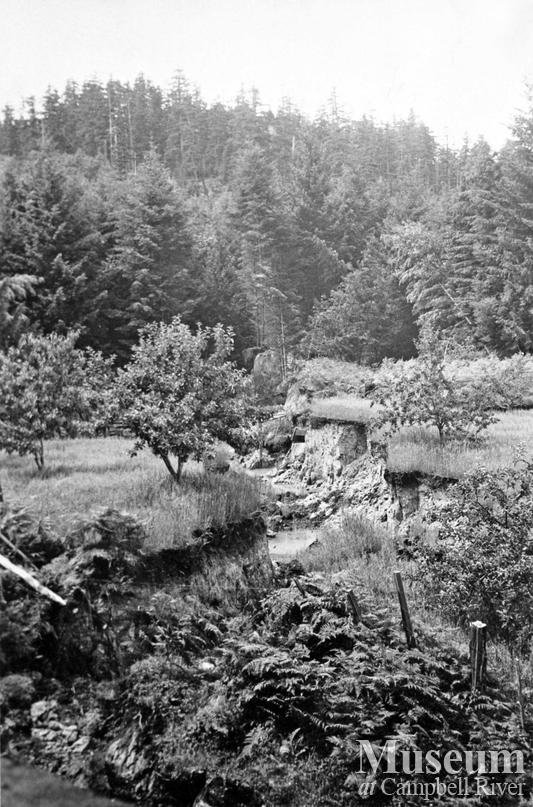 View of earthquake damage, Read Island
