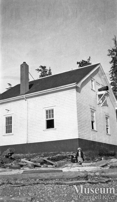 The fog alarm building at Cape Mudge Lighthouse, Quadra Island