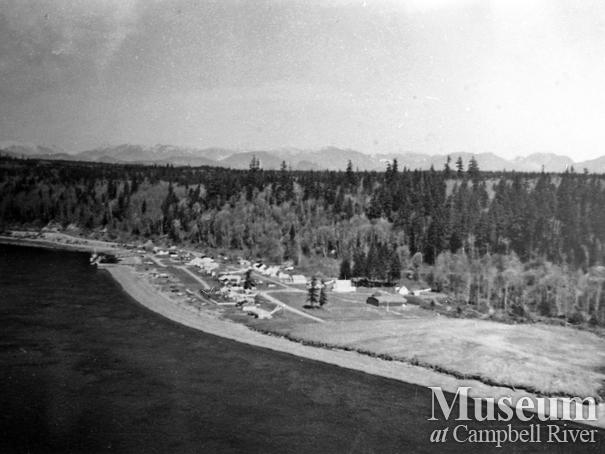 Aerial view of Cape Mudge Village in 1967	