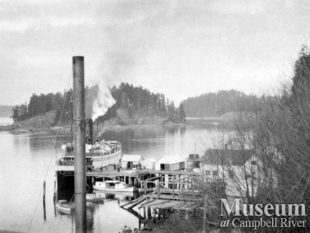 Union Steamship, Chelohsin, docked at Quathiaski Cove