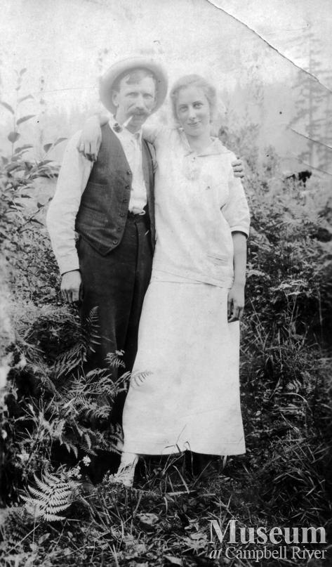 Lizzie Law and her Father at Open Bay, Quadra Island