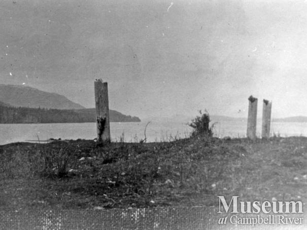 View of remains at Cheslakees village, Nimpkish River	
