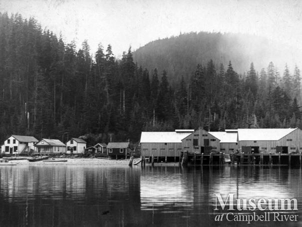 View of Blind Channel, West Thurlow Island showing the cannery