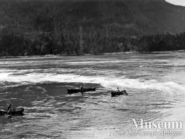Handliner's fishing in the rapids near Stuart Island