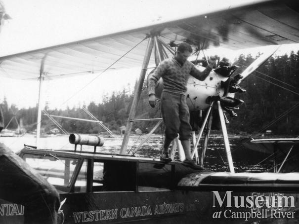 A Western Canada Airways ltd. float plane landed at Quathiaski Cove, Quadra Island