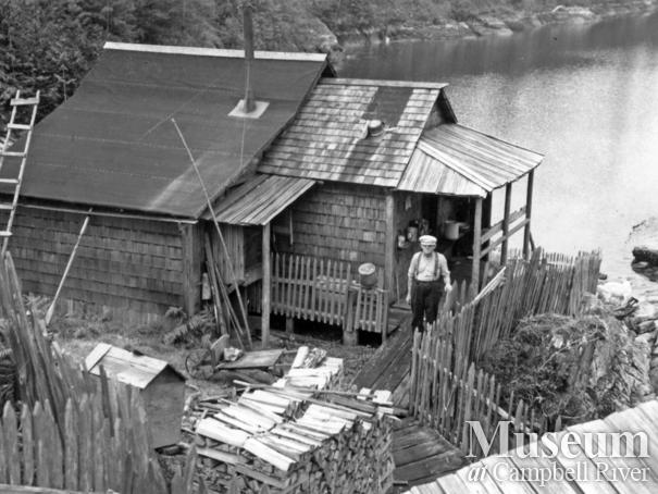 Phil Lavigne at his homestead, Prideaux Haven