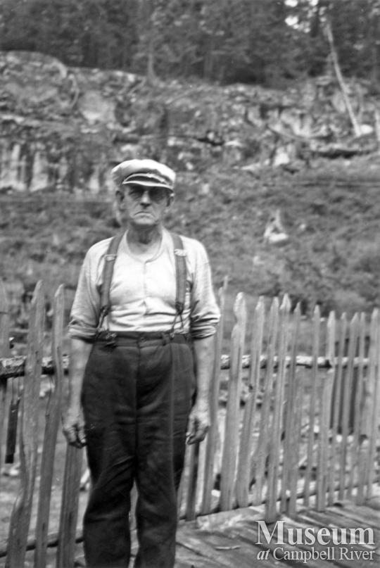 Phil Lavigne at his homestead, Prideaux Haven
