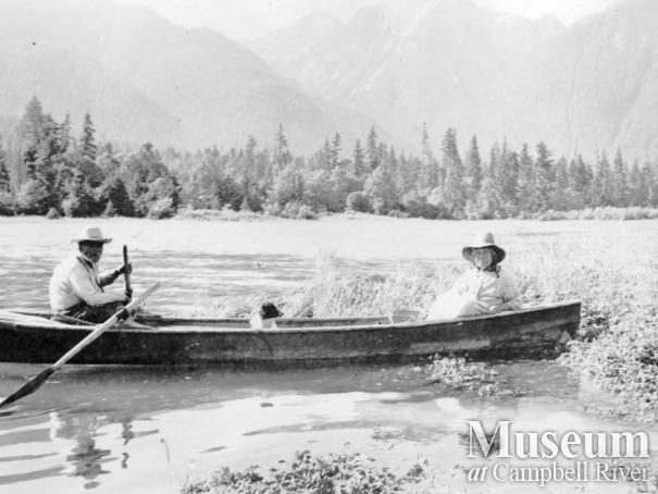 Johnny and Jenny Macamoose in their canoe
