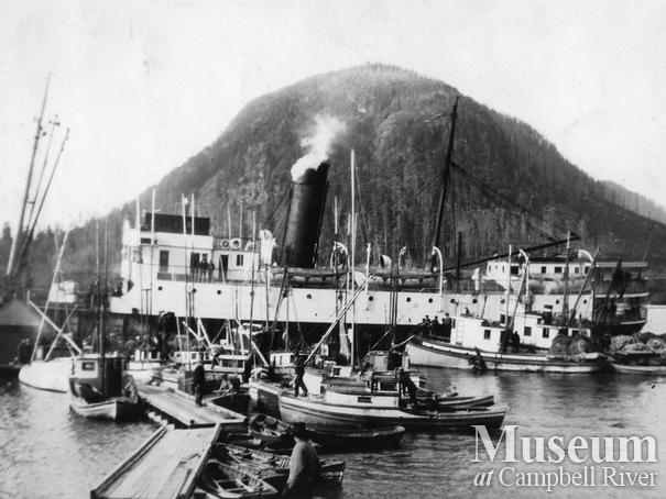 Union Steamship Company boat at wharf at Port Neville